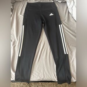 Adidas Black and White Striped Leggings